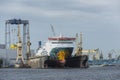 Passengership in floatdock shipyard Szczecin Poland Royalty Free Stock Photo